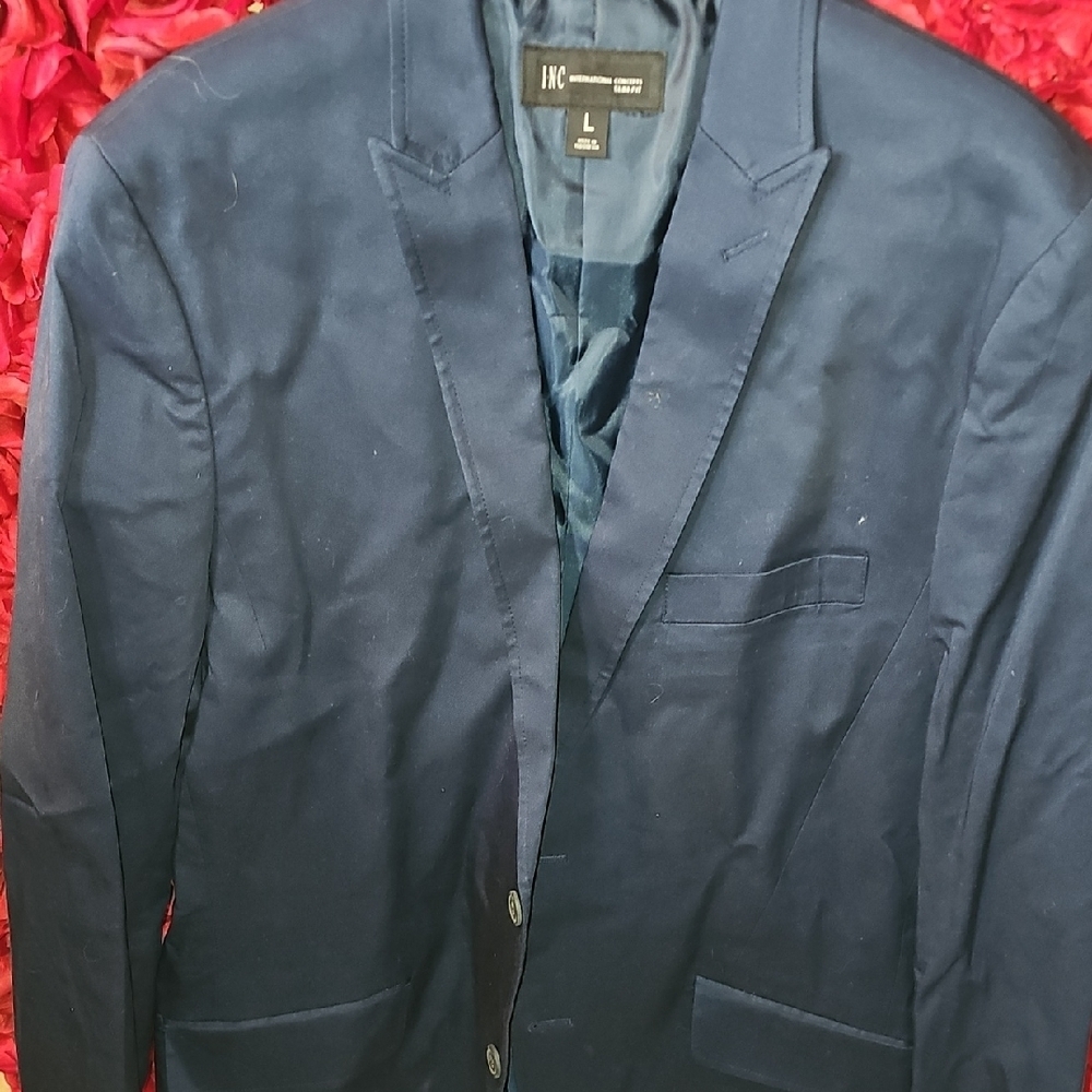 INC International Concepts Midnight Blue Blazer Size Large
